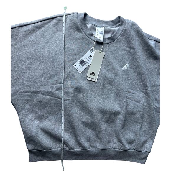 adidas Women's Essentials Feel Cozy Logo Fleece Sweatshirt NWT GREY SIZE M - Picture 8 of 10